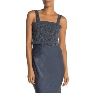 Bobeau Blue Ribbed Tank Top Small